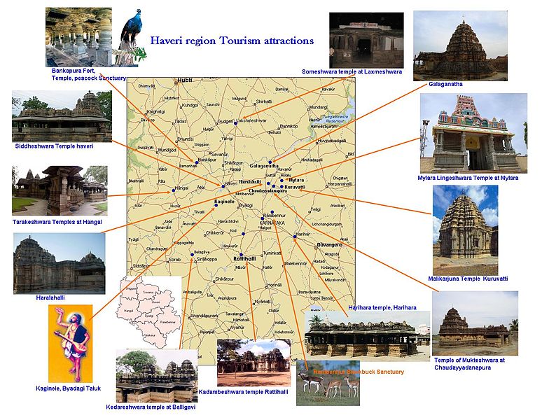 Haveri District Tourism Map